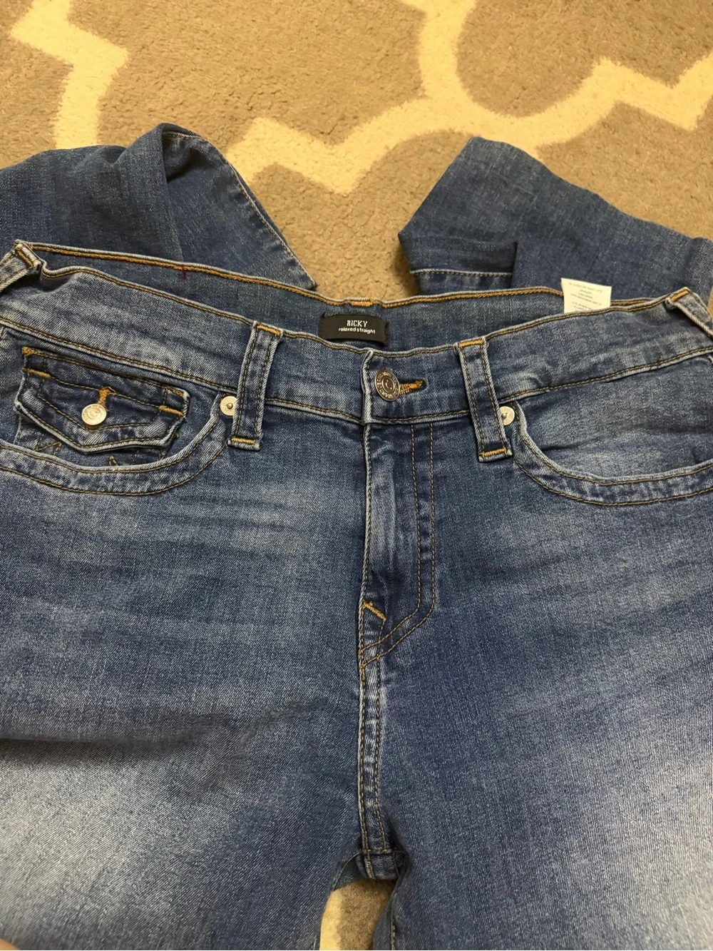True Religion Ricky straight fit Blue Denim Jeans